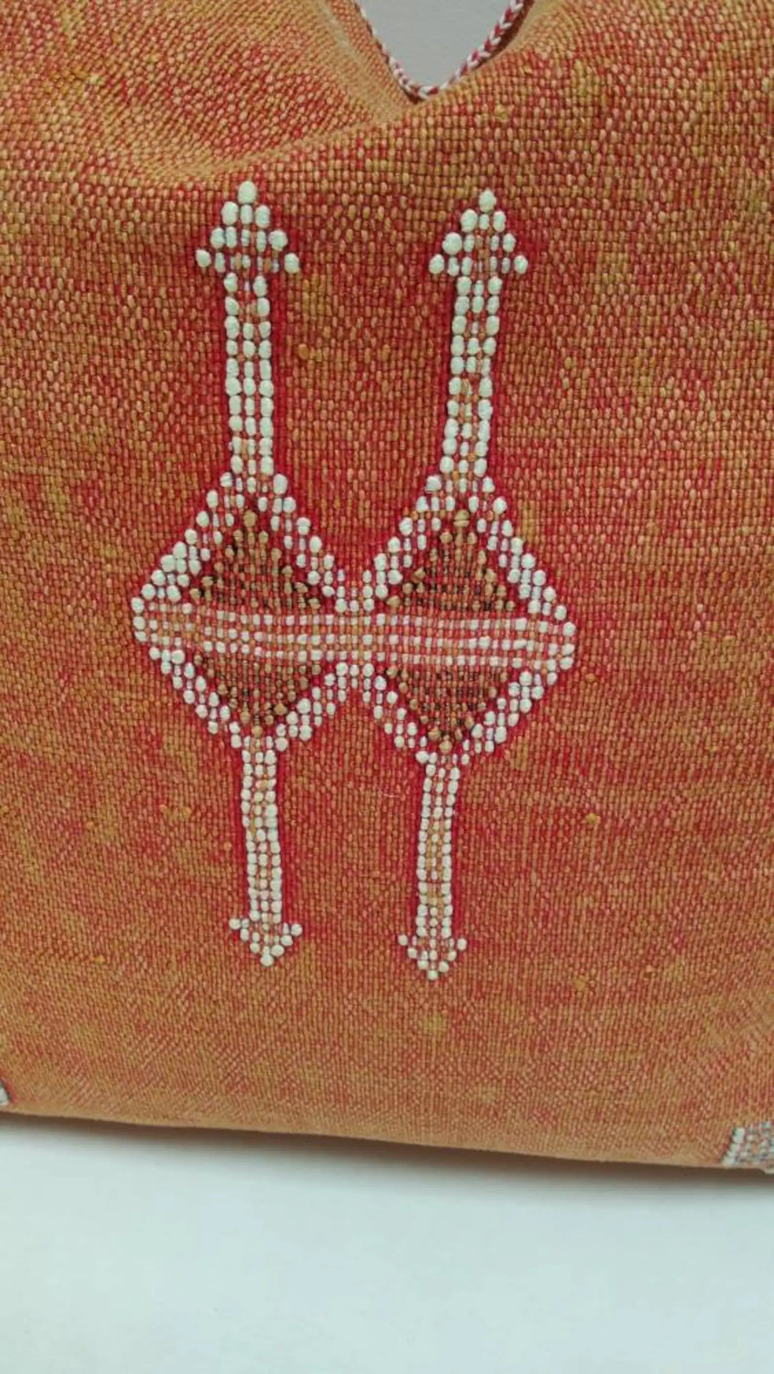 Brown Moroccan cactus silk pillow