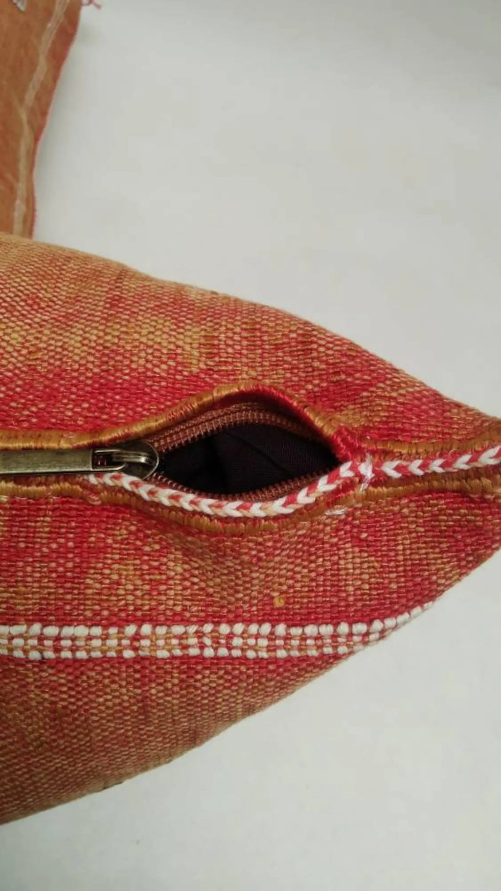 Brown Moroccan cactus silk pillow