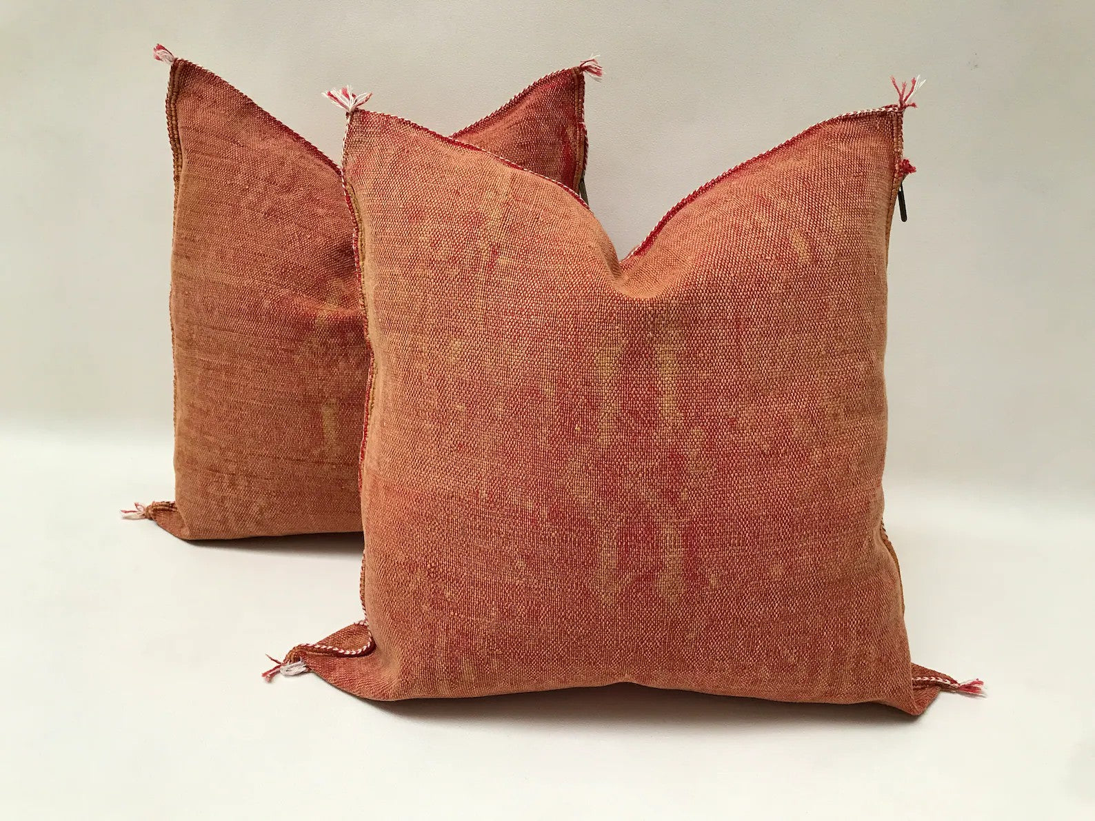 Brown Moroccan cactus silk pillow