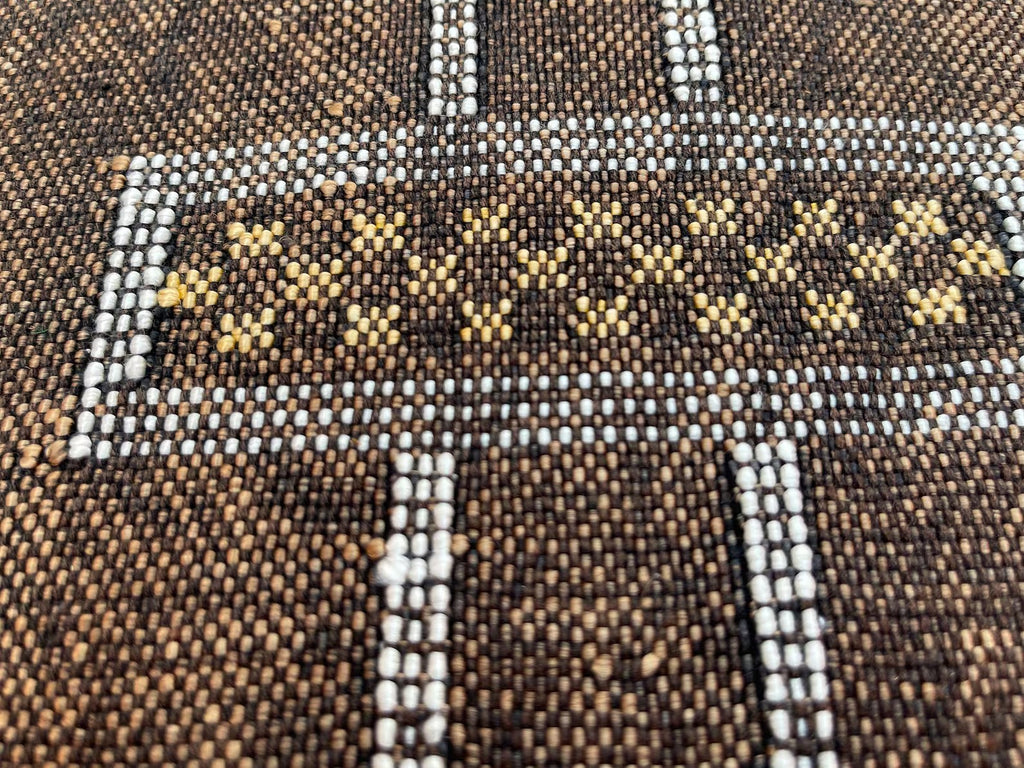 Rich Brown Moroccan cactus silk pillow