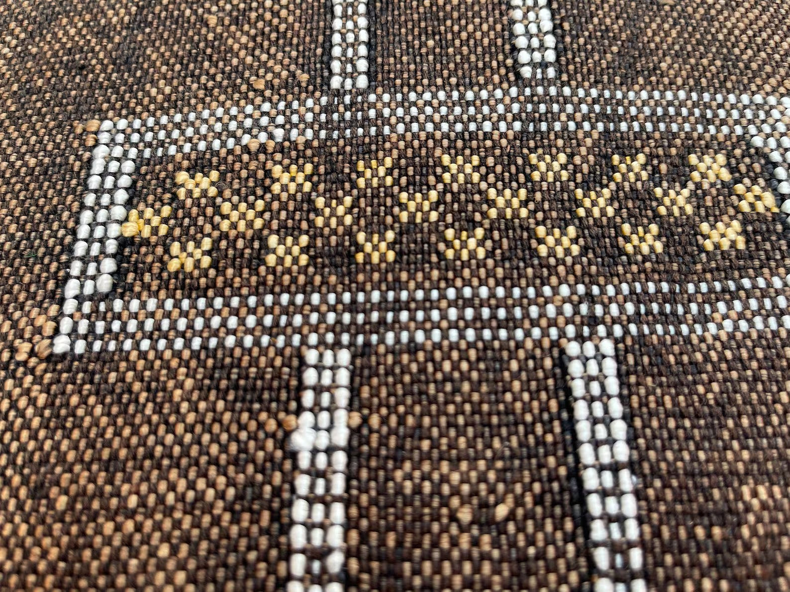 Rich Brown Moroccan cactus silk pillow