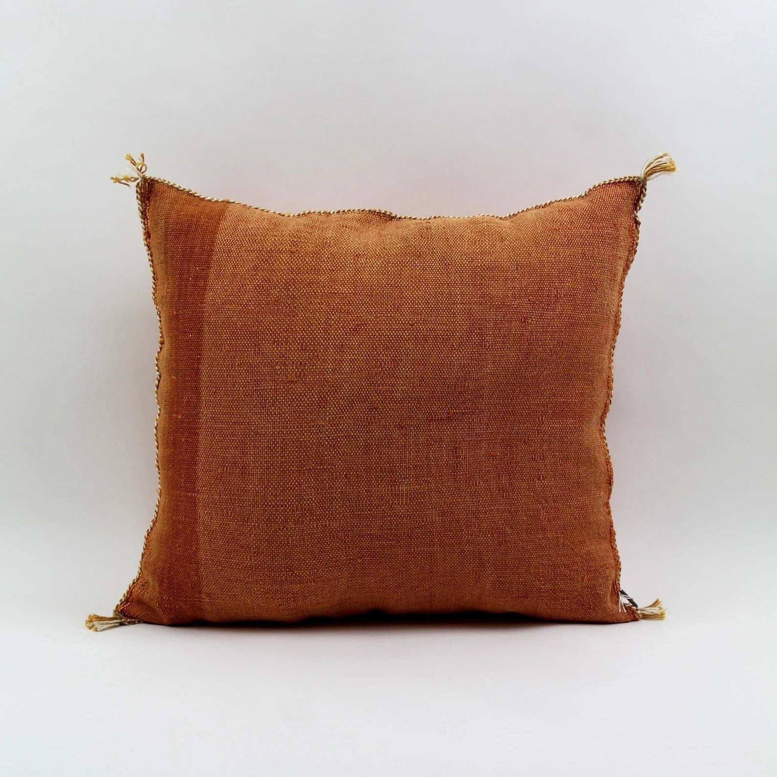 Brown Moroccan cactus silk pillow