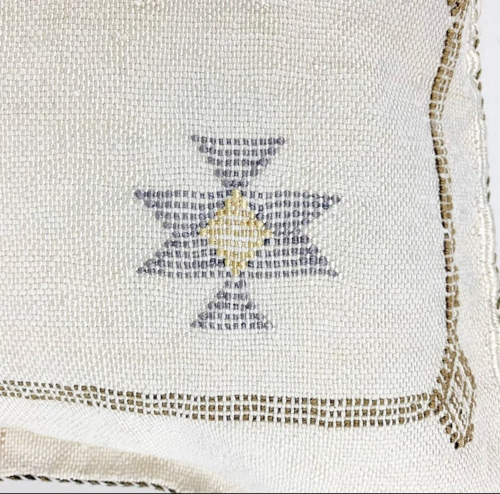 White cactus silk pillow