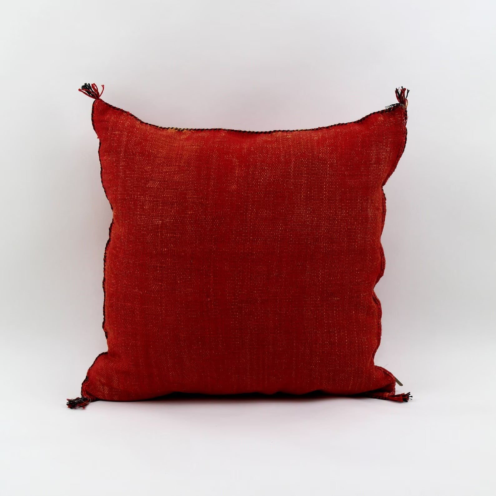 Red Moroccan cactus silk pillow
