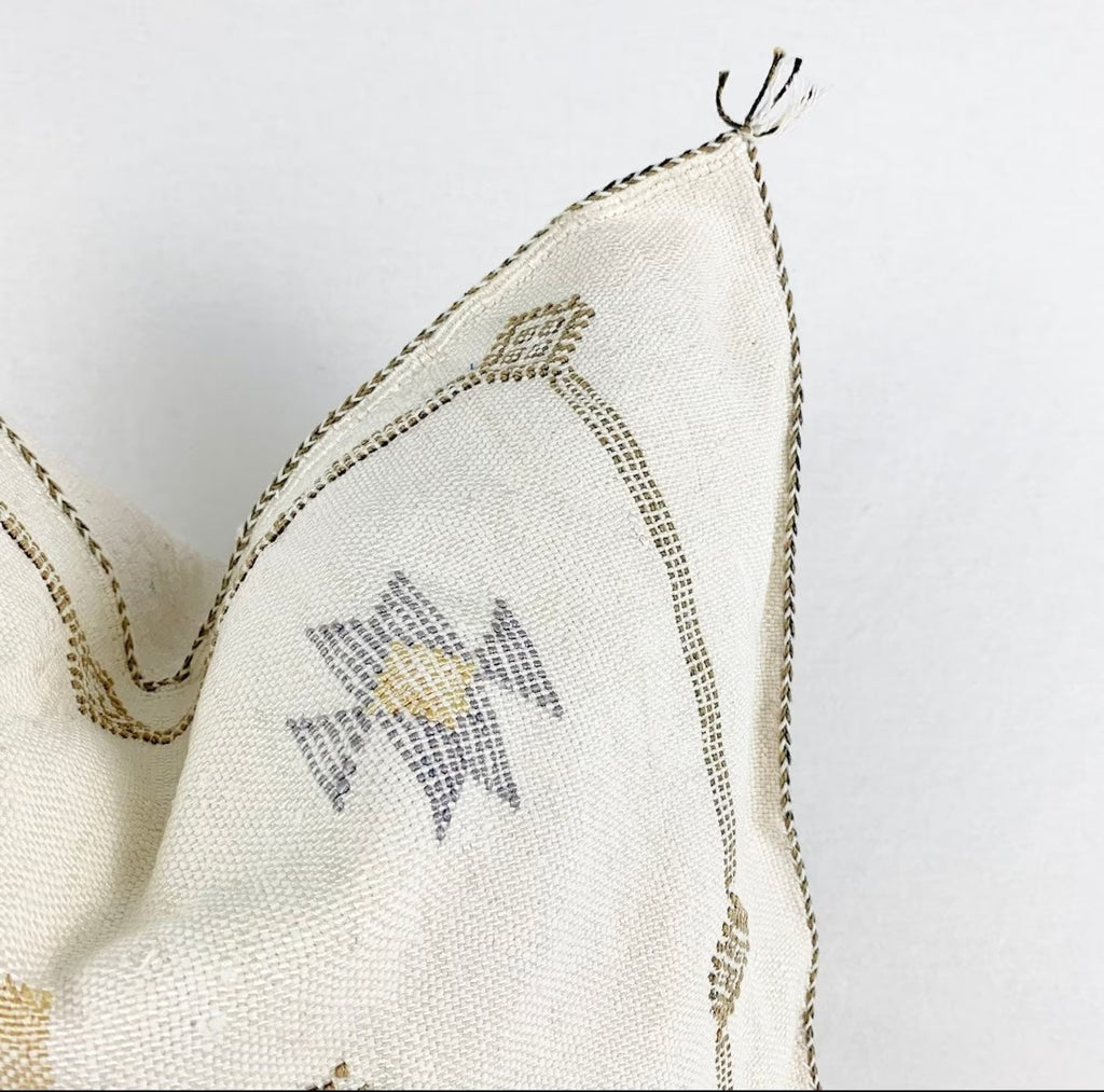 White cactus silk pillow