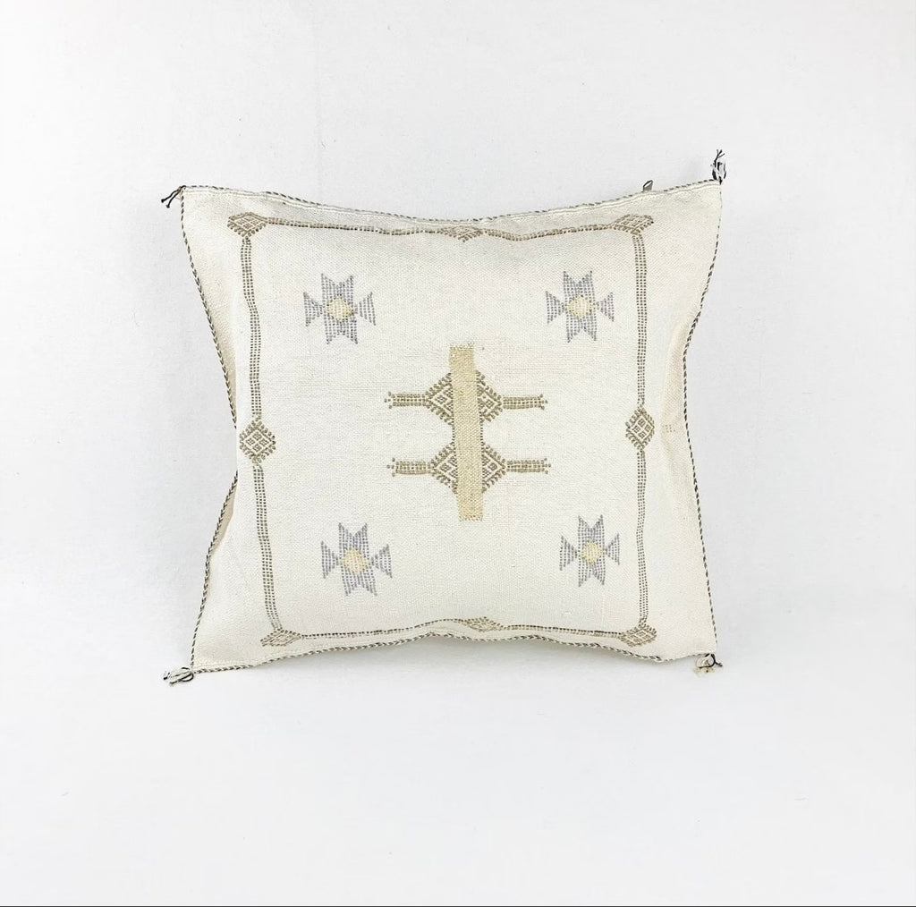 White cactus silk pillow