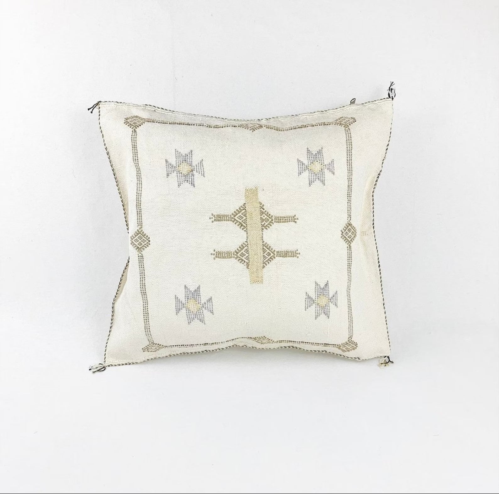 White cactus silk pillow