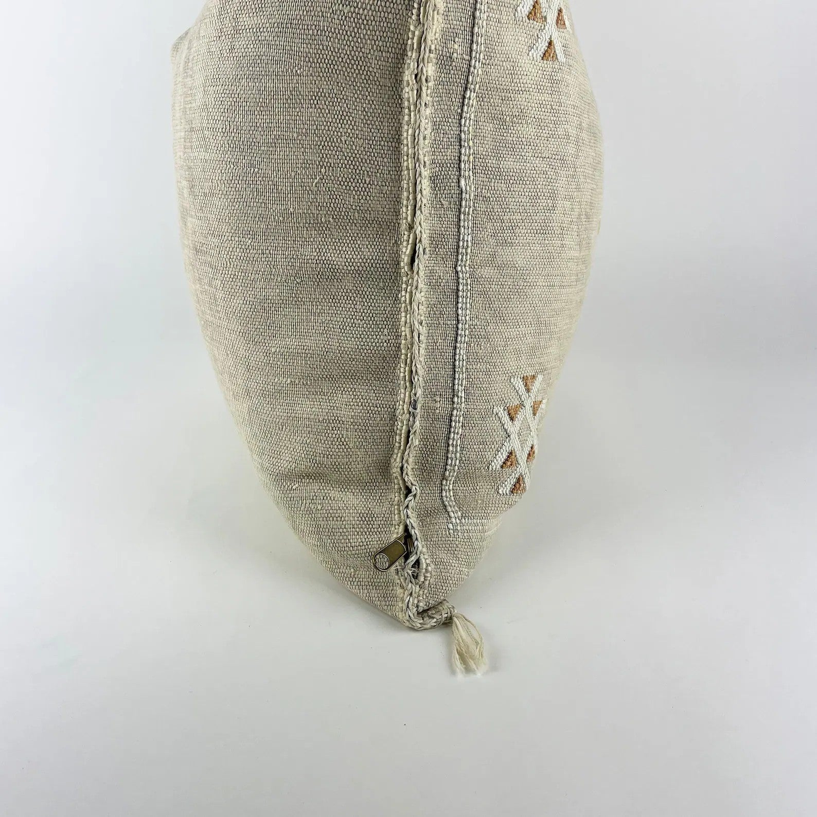 Beige Moroccan cactus silk pillow