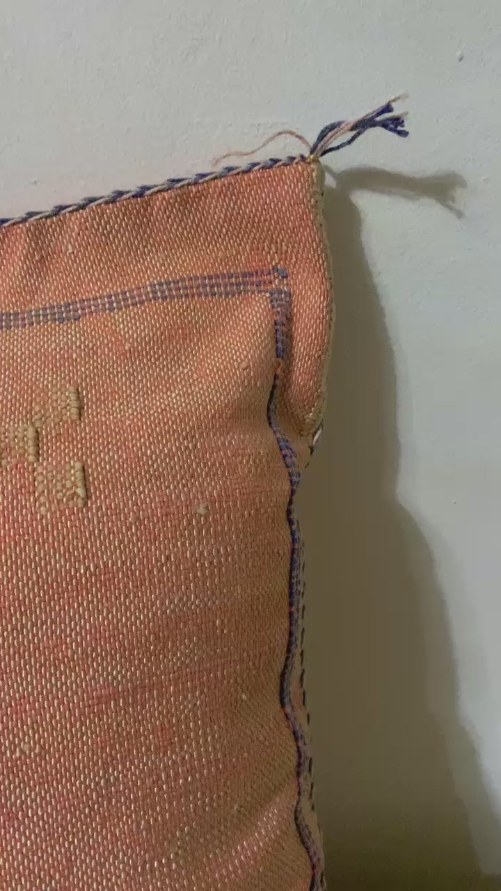 Brown Moroccan cactus silk pillow