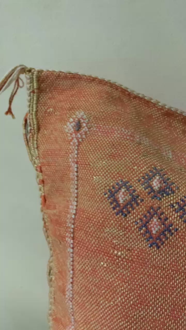 Brown Moroccan cactus silk pillow