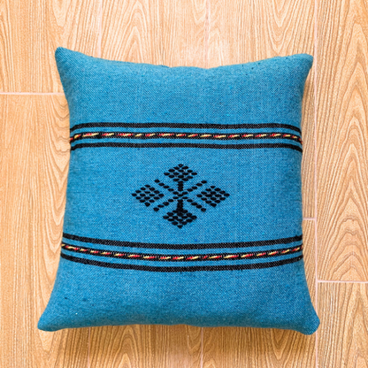 Blue Cactus Silk Pillow Cover