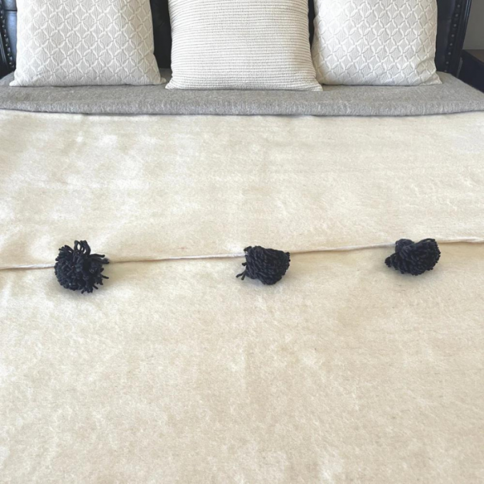 Moroccan PomPom Woven Blankets
